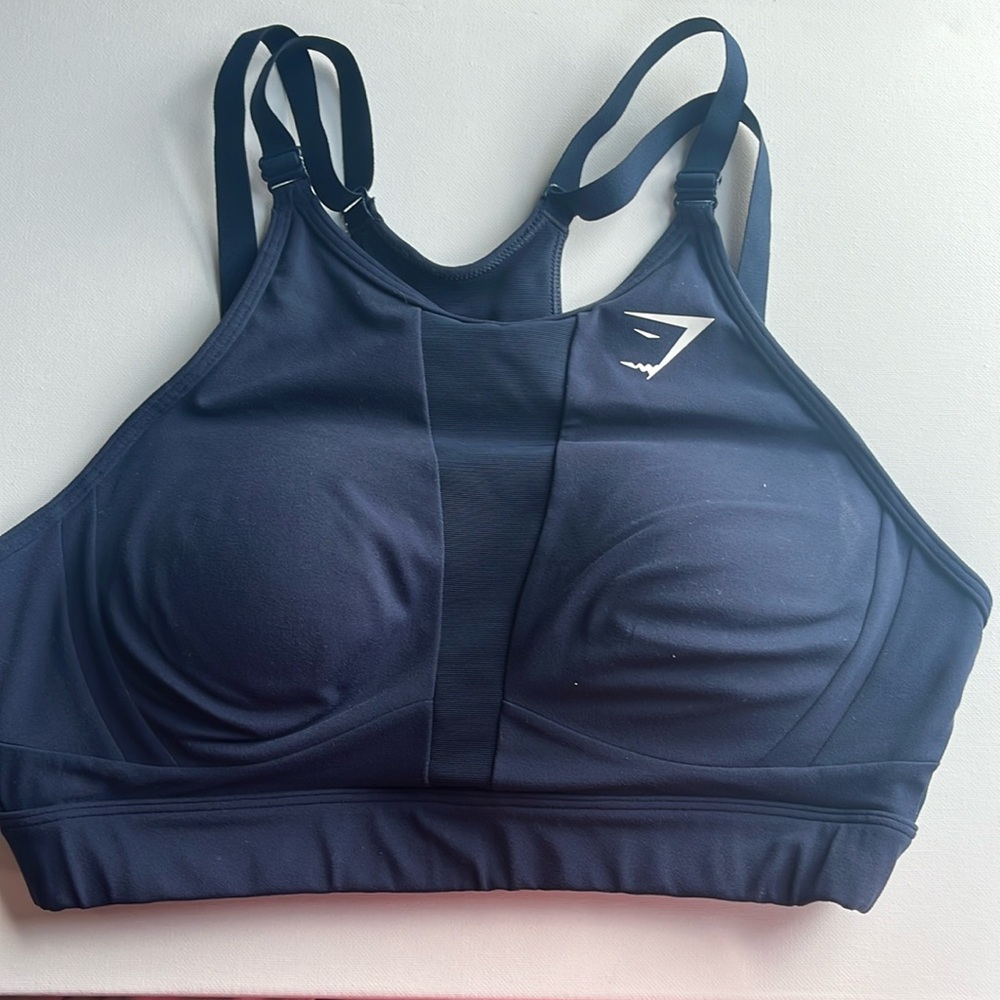 Gym shark navy blue sports bra